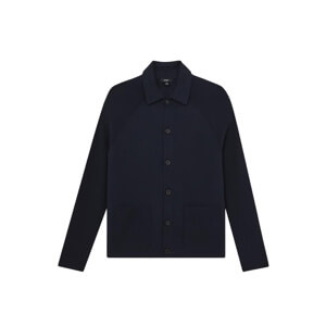 REISS Fitzgerald Button-Through Ribbed-Sleeve Shirt